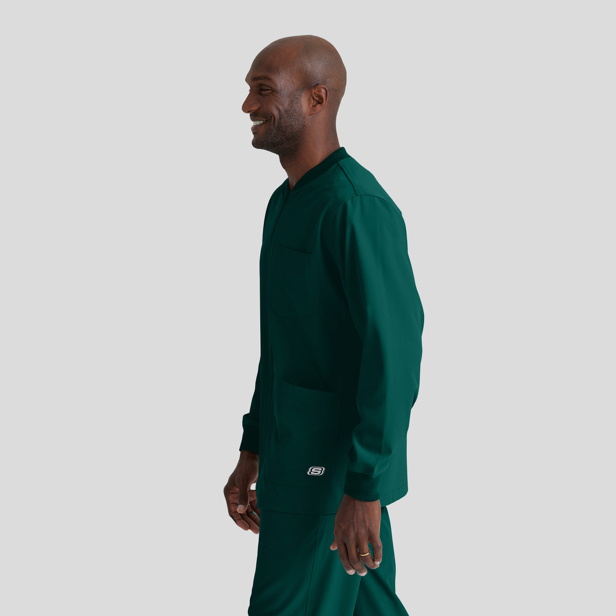 Men's Structure 3-Pocket Crewneck Warmup Scrub Jacket | Hunter