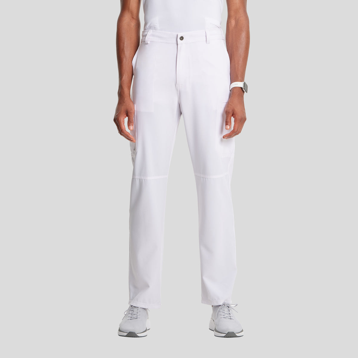 Men's Zip Fly Cargo Scrub Pant | White