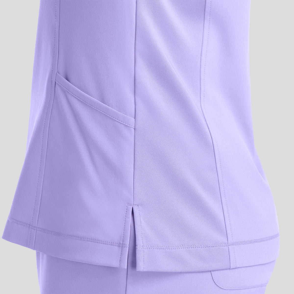Notched Crew Neck Top | Lilac