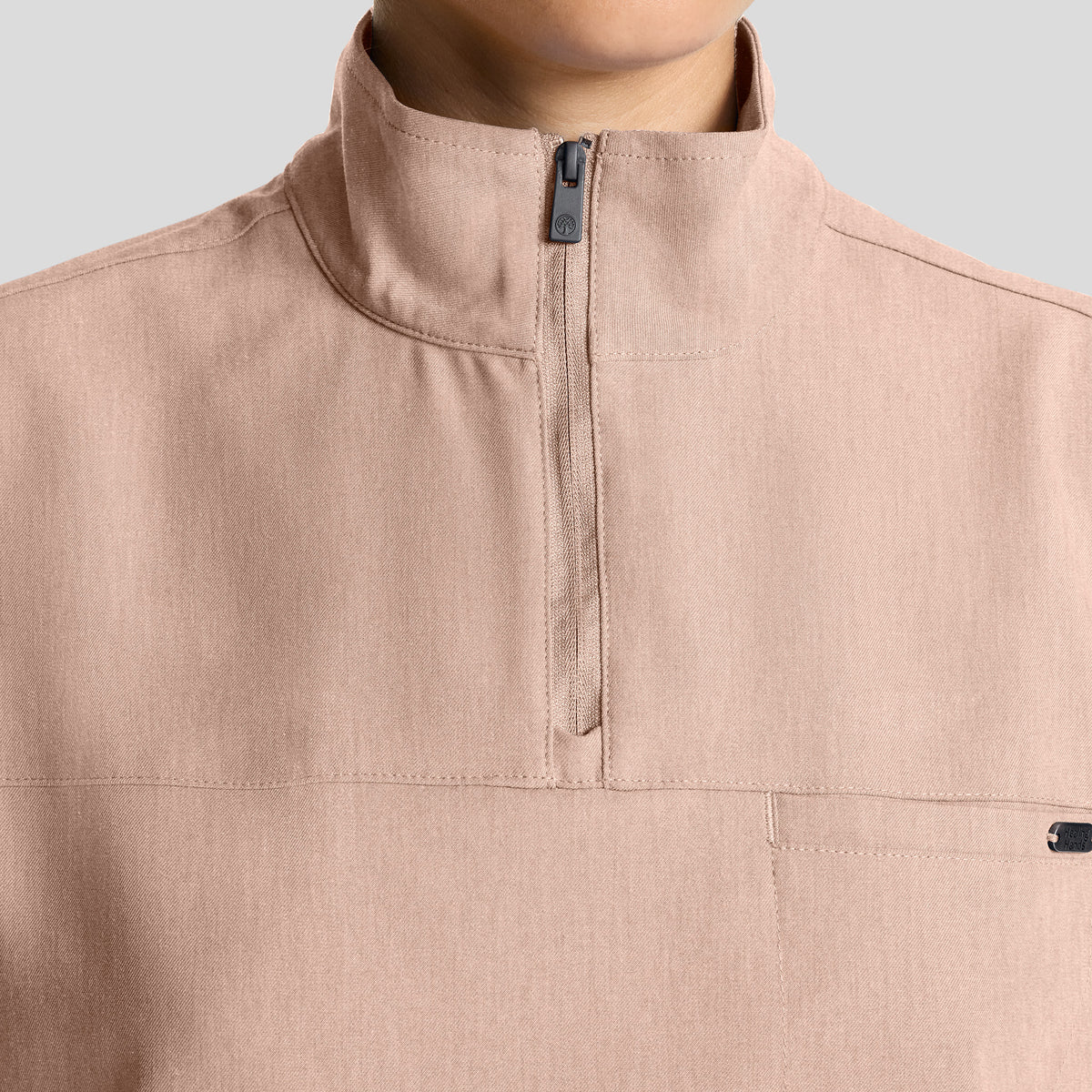 Women's Bella Quarter Zip Scrub Top | Desert Taupe