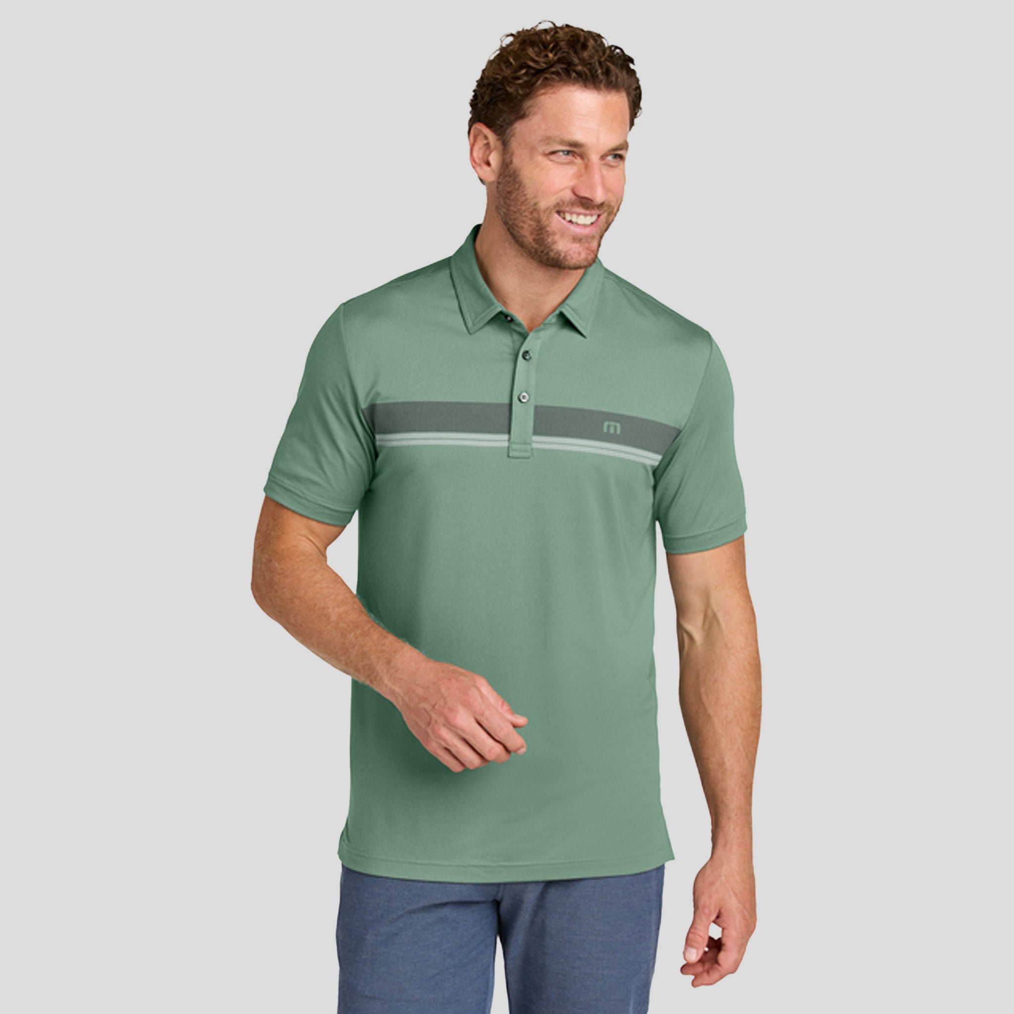 Glenview Stripe Polo | Laurel Green