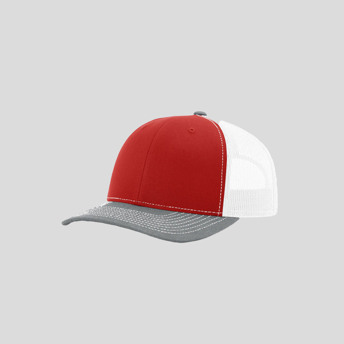 Richardson Trucker Cap | Red/White/Heather Grey