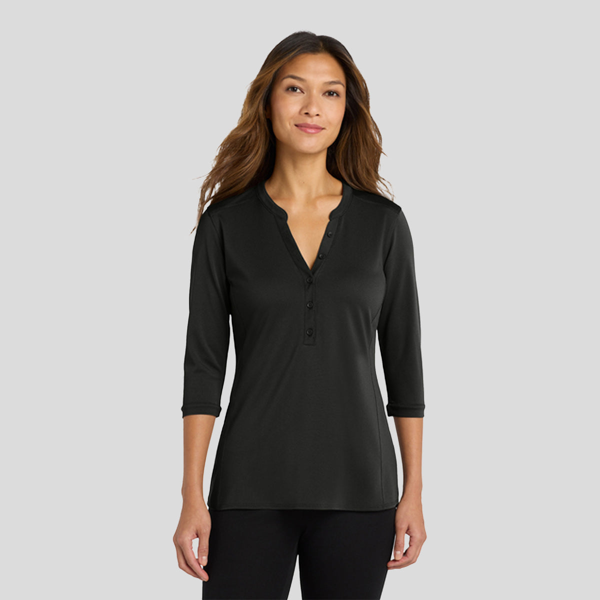 Women's UV Choice Pique Henley | Black
