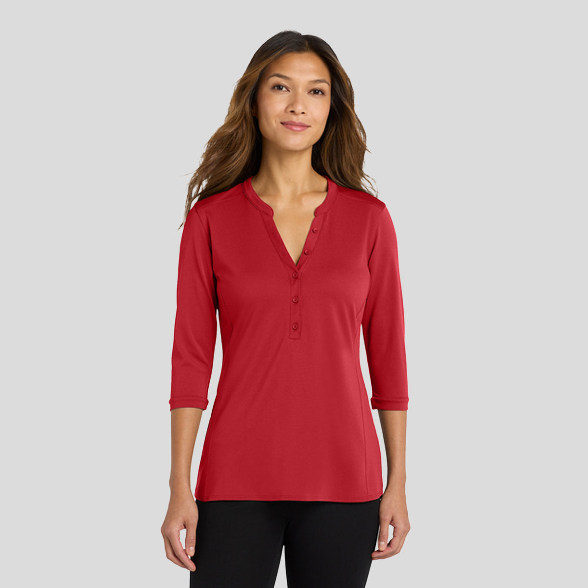 Women's UV Choice Pique Henley | Rich Red