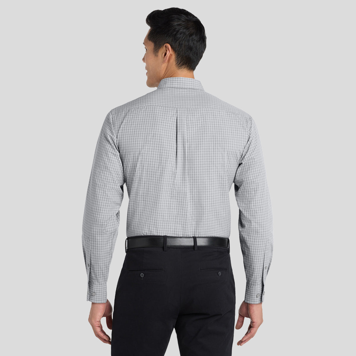 Plaid Pattern Easy Care Shirt | Charcoal