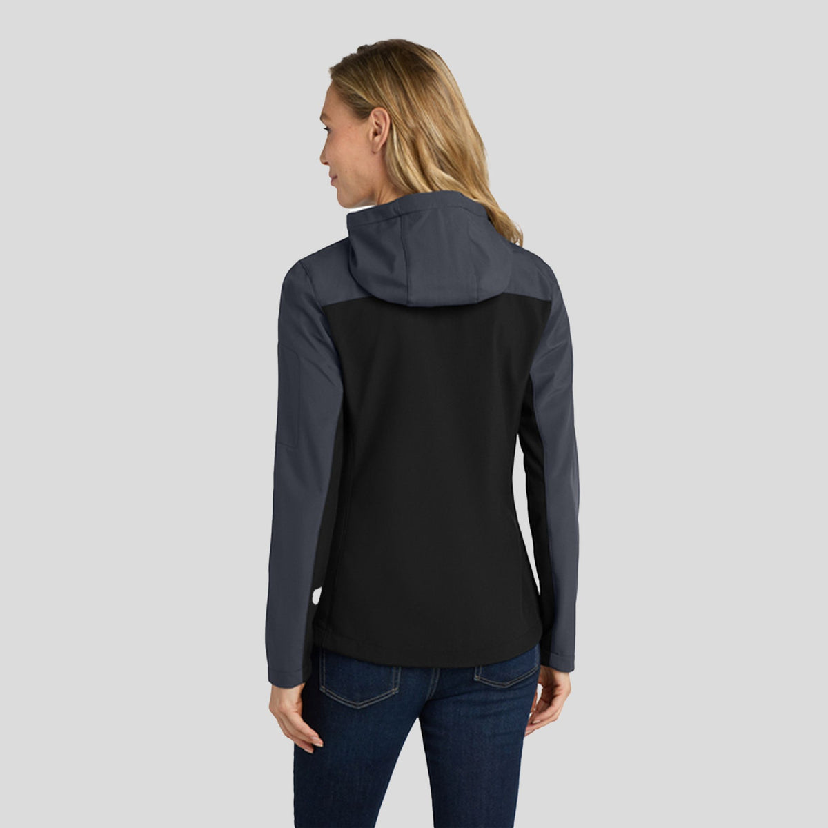 Women's Hooded Core Soft Shell Jacket | Black/Battleship Grey