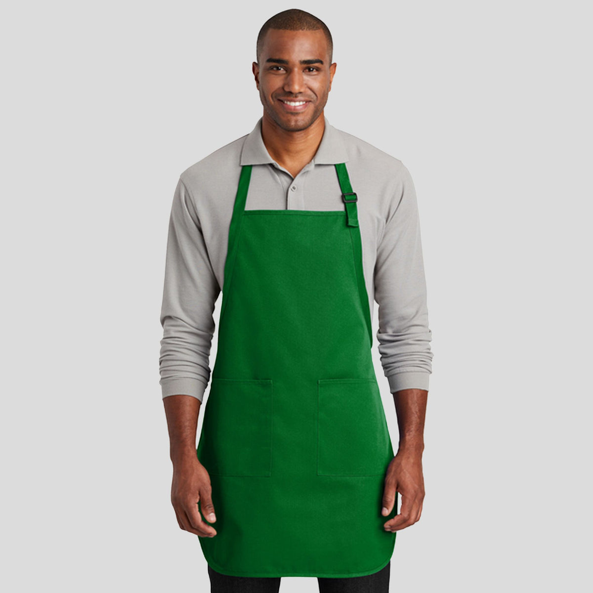 Full-Length Two-Pocket Bib Apron | Kelly Green