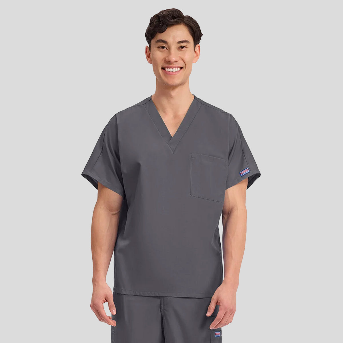 Unisex V-Neck 1 Pocket | Pewter