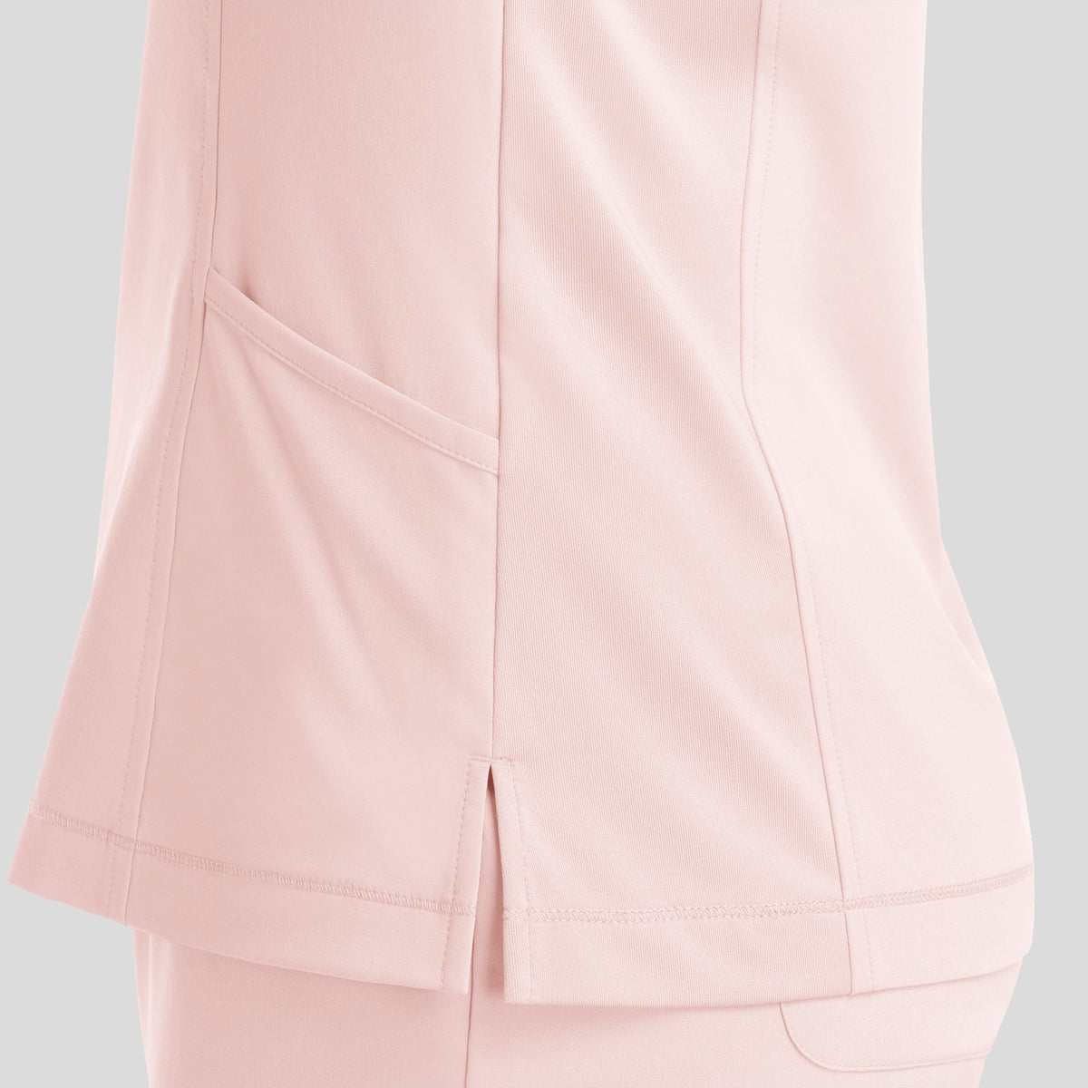 Notched Crew Neck Top | Icy Pink