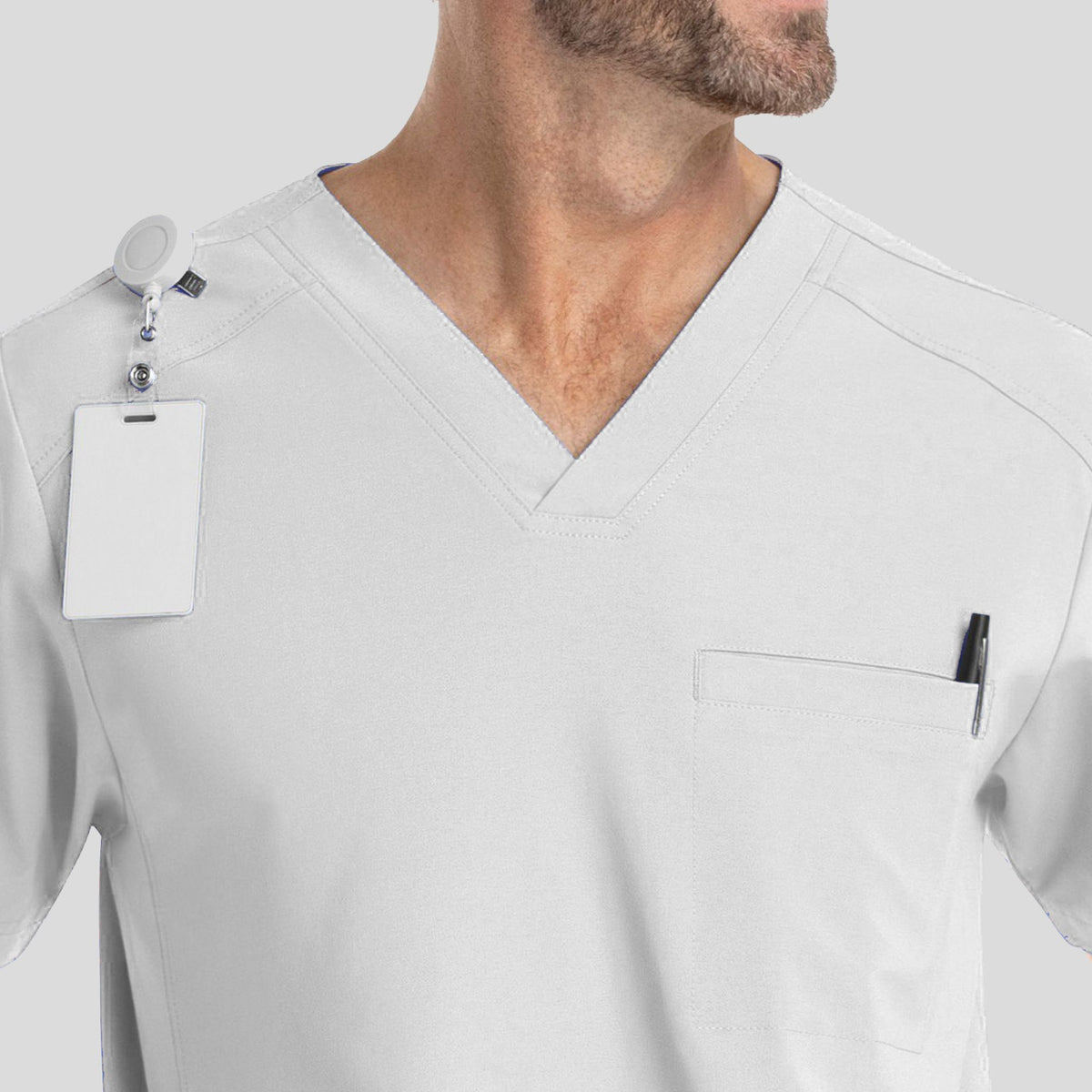 Men's V-Neck Top | White