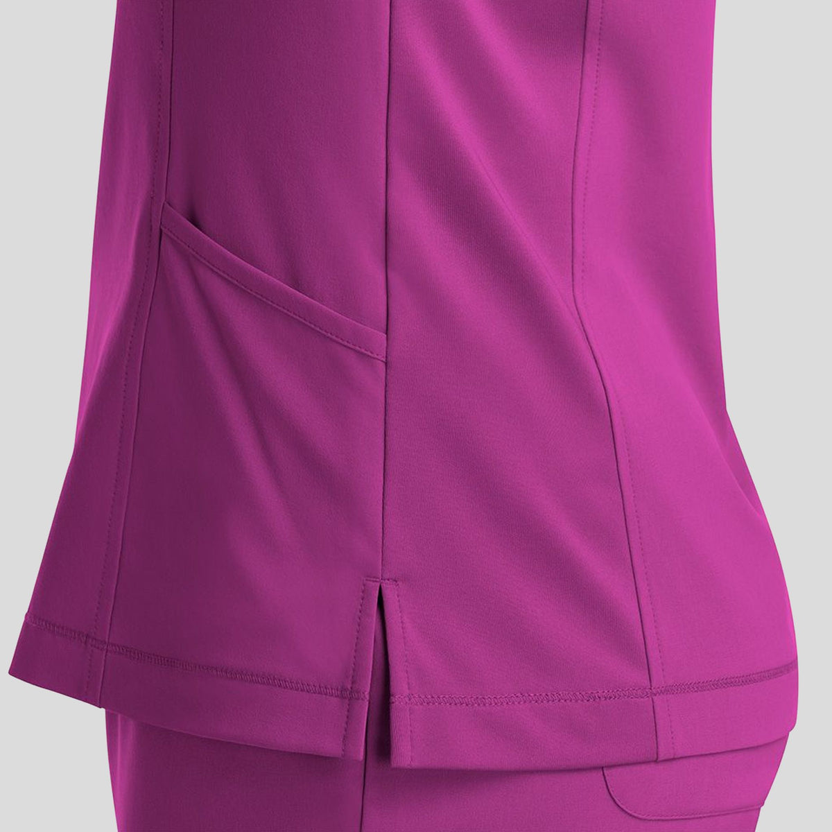 Notched Crew Neck Top | Razzleberry