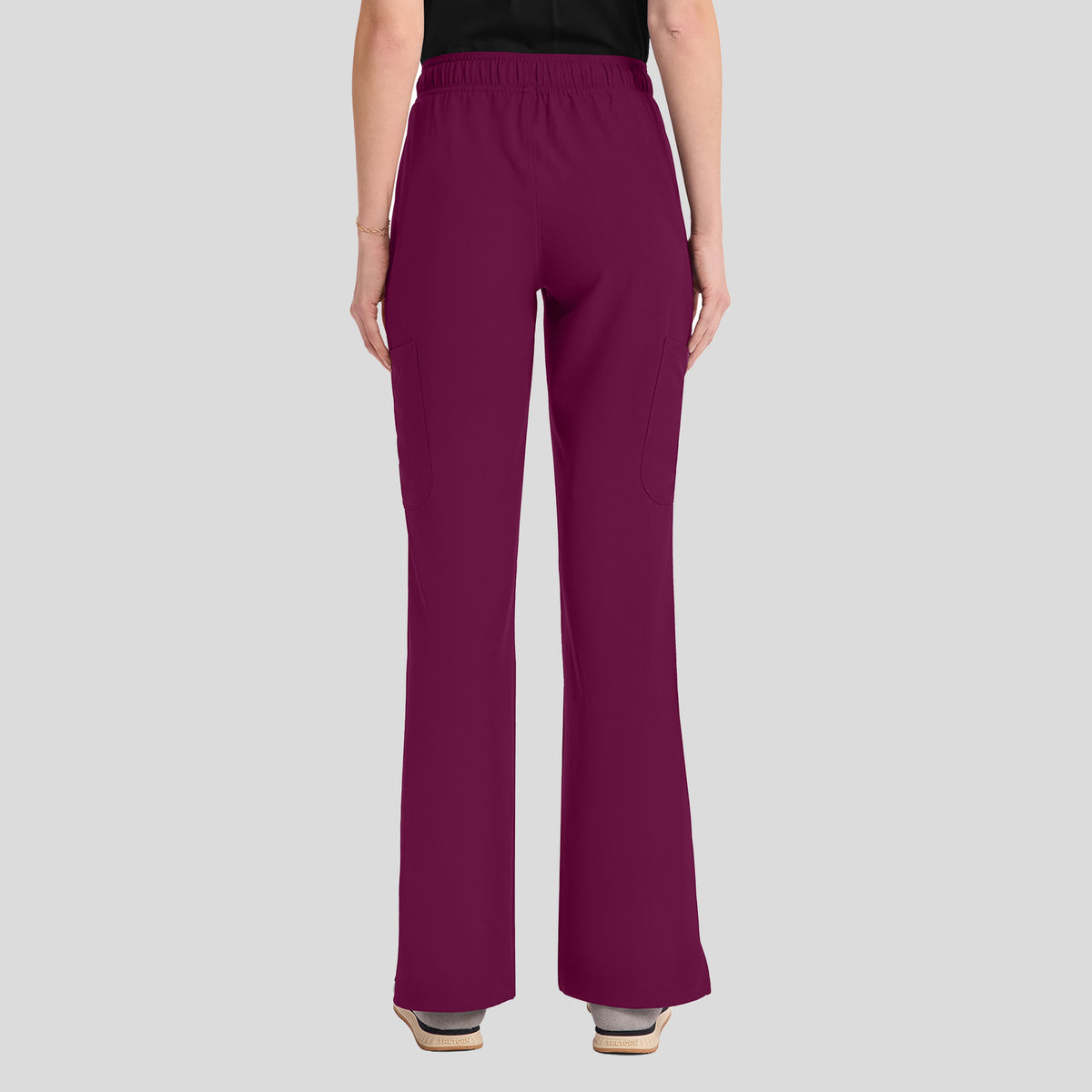 Mid Rise Flare Leg Scrub Pant | Wine