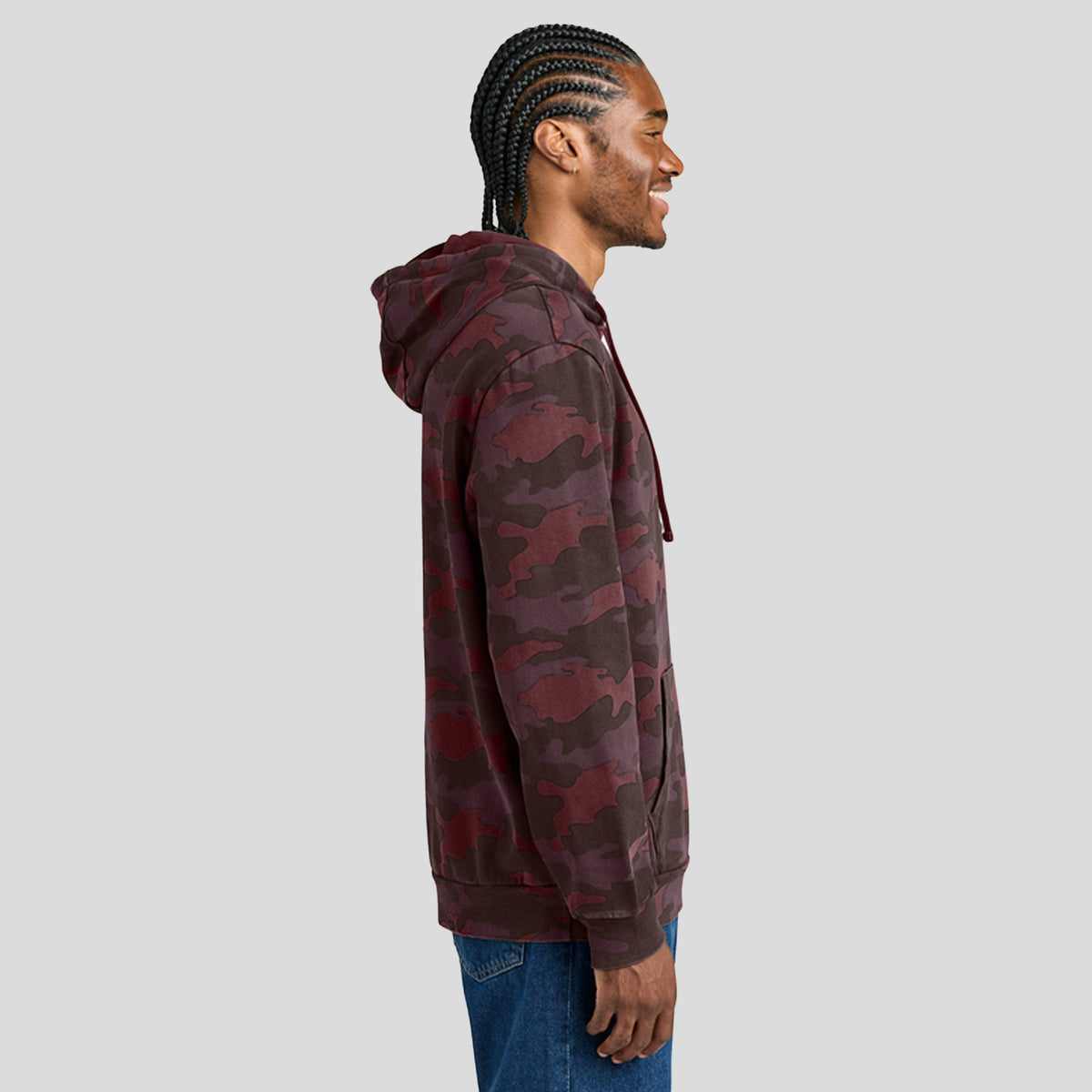 Men's Wash™ Camo Fleece Hoodie | Bordeaux